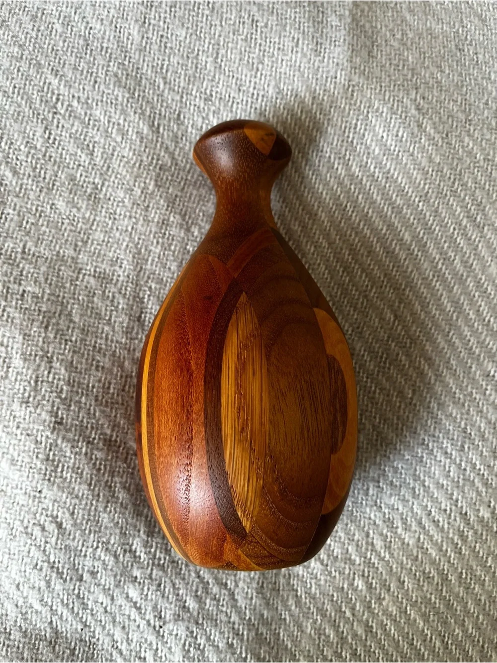 Handcrafted Two-Tone Segmented Hand turned Wooden Vase Mid century modern